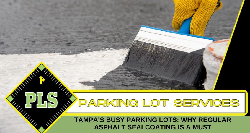 A parking lot in Tampa being sealed